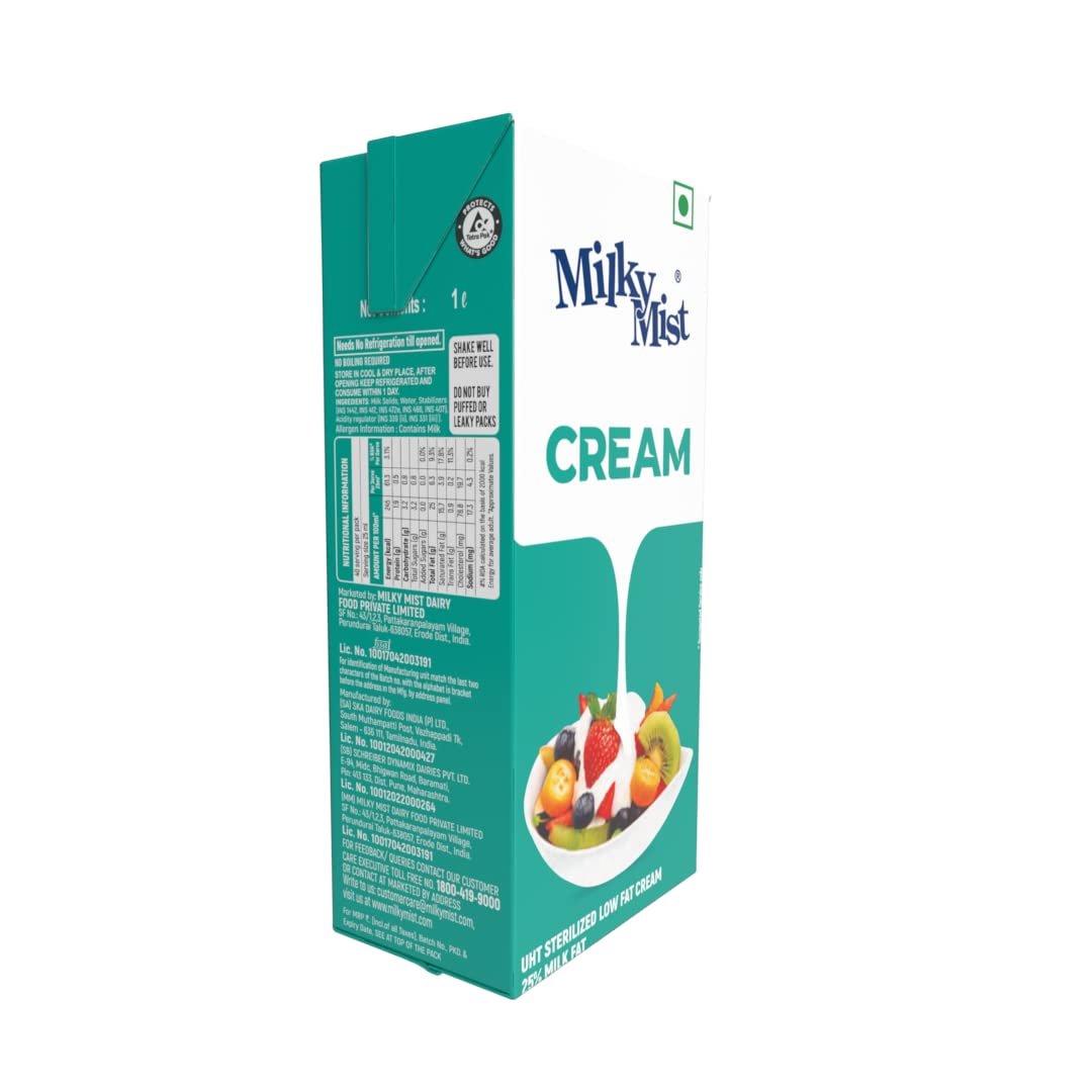Milky Mist UHT Milk Cream Pouch, 1 L - Image 3
