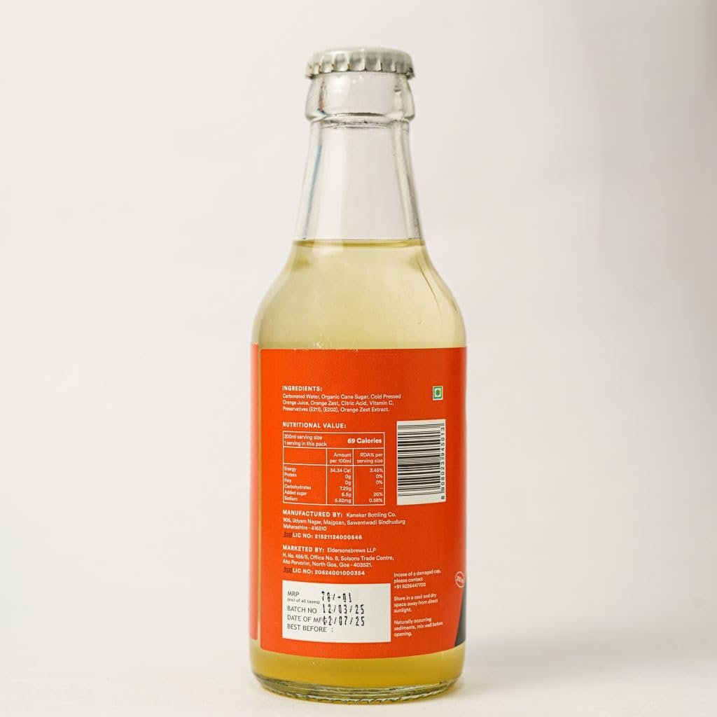 Eldersons Orange Boy (Pack of 4 X 200Ml) | Juicy Valencia Orange Soda | Only 69 Calories | Flavoured with Real Juice | Premium Soft Drink and Mixer - Image 2