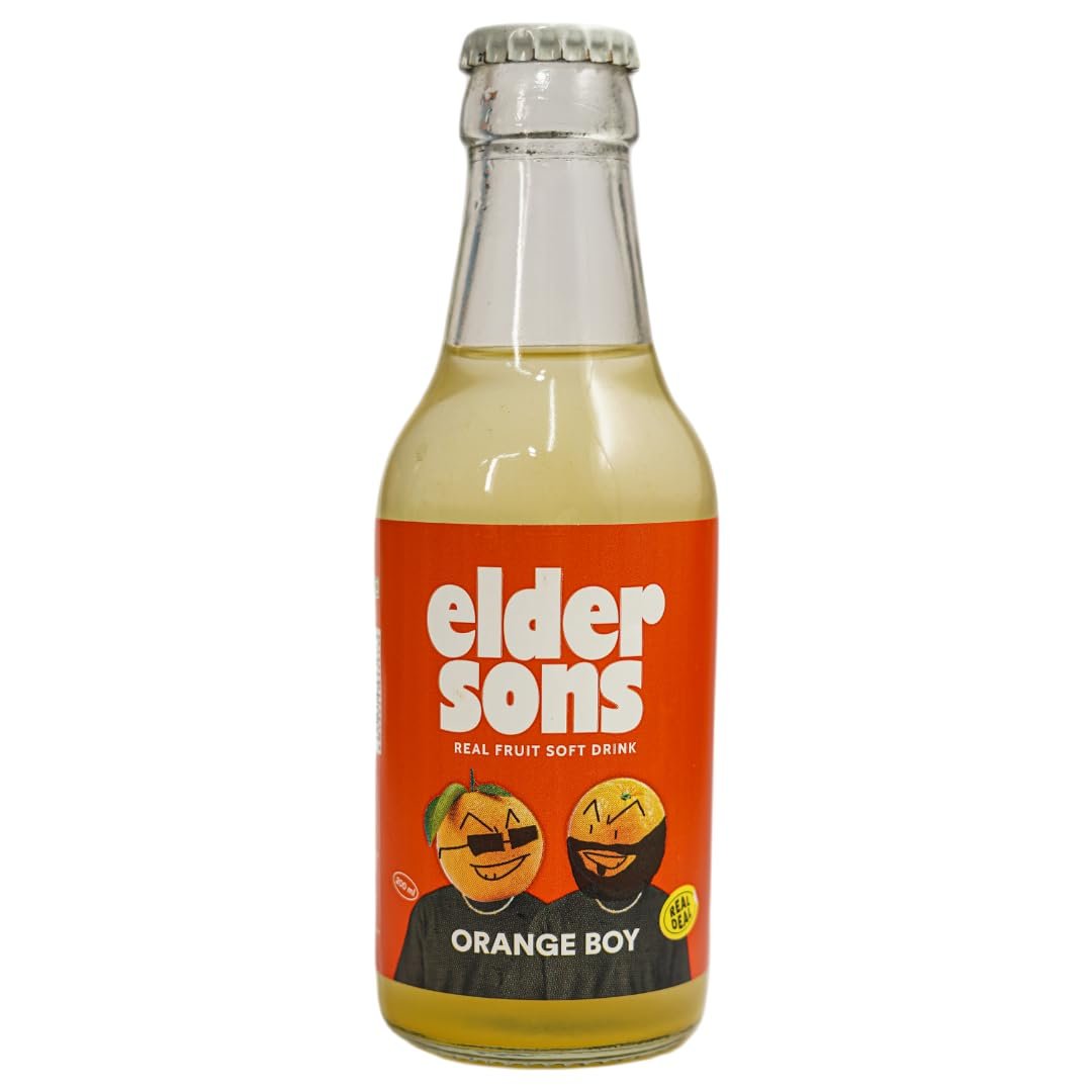 Eldersons Orange Boy (Pack of 4 X 200Ml) | Juicy Valencia Orange Soda | Only 69 Calories | Flavoured with Real Juice | Premium Soft Drink and Mixer
