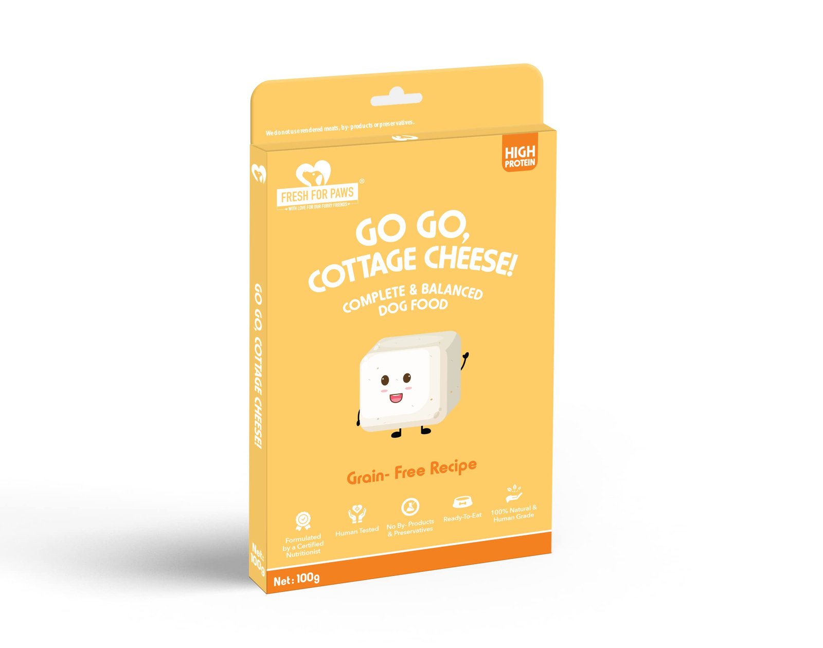 Fresh For Paws 100% Natural And Human Grade Go, Go, Cottage Cheese Fresh Wet Dog Food Ready To Eat | Complete And Balanced Meals For Dogs With Healthy Fats And High Protein | All Breed | 100 Gram Pack Of 2