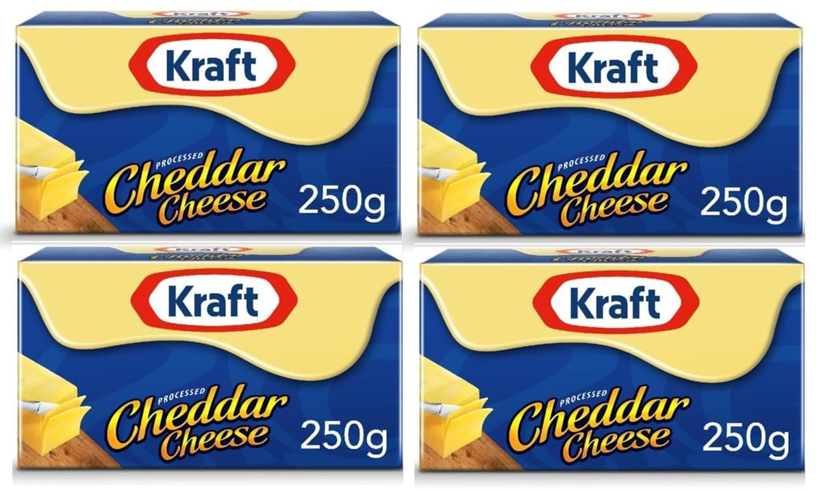 Krafts Processed Cheddar Cheese Block – Rich & Creamy Taste 4 x 250g (Imported)