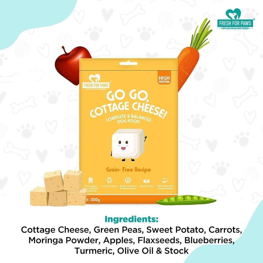 Fresh For Paws 100% Natural And Human Grade Go, Go, Cottage Cheese Fresh Wet Dog Food Ready To Eat | Complete And Balanced Meals For Dogs With Healthy Fats And High Protein | All Breed | 100 Gram Pack Of 2 - Image 3