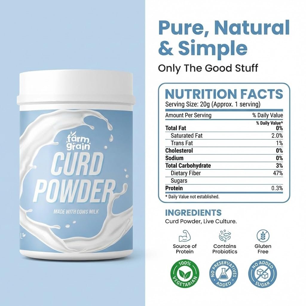 FARM GRAIN Curd Powder | Natural & Pure Dahi Powder | Ready-to-Make Curd Mix - 200g - Image 7