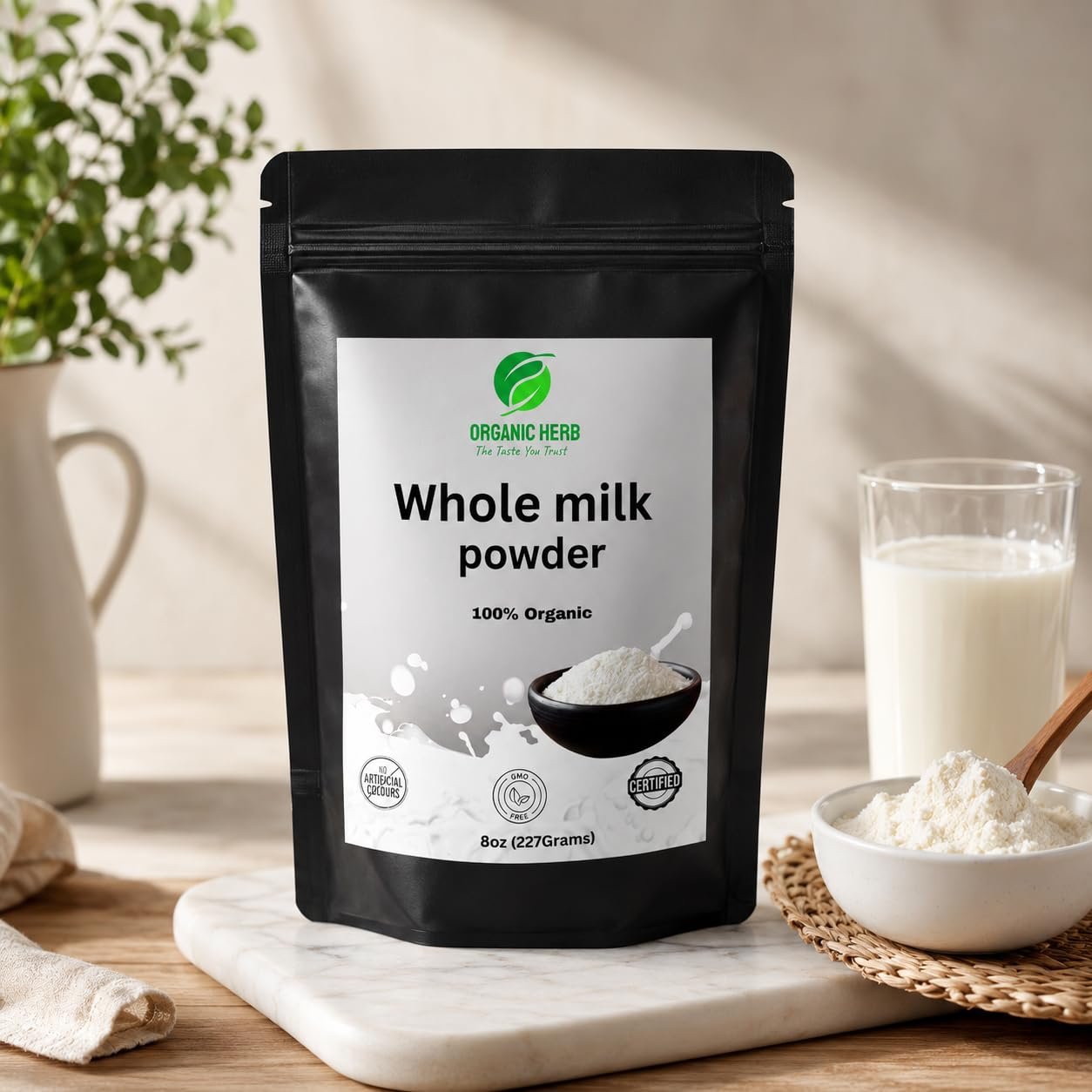 ORGANIC HERB Milk Powder – Pure & Natural | High Protein, Fat-Free Dairy Milk Powder | No Preservatives | Instant Mix for Tea & Coffee (1kg) - Image 4