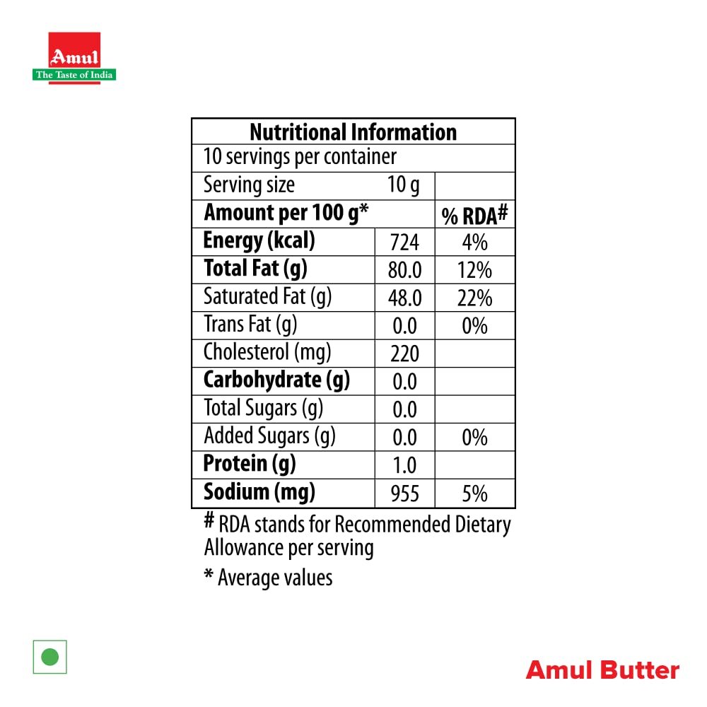 Amul School Pack Salted Butter Pasteurised, 100 Gm - Image 4
