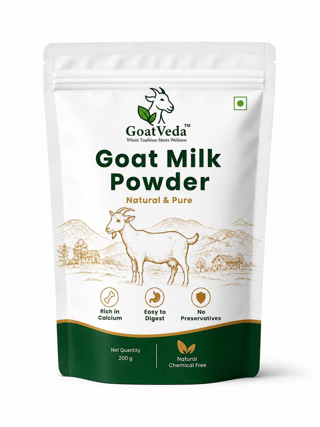 GoatVeda Goat Milk Powder | Pure Goat Milk Powder | Nutrient-Rich & Easy to Digest (200GM)