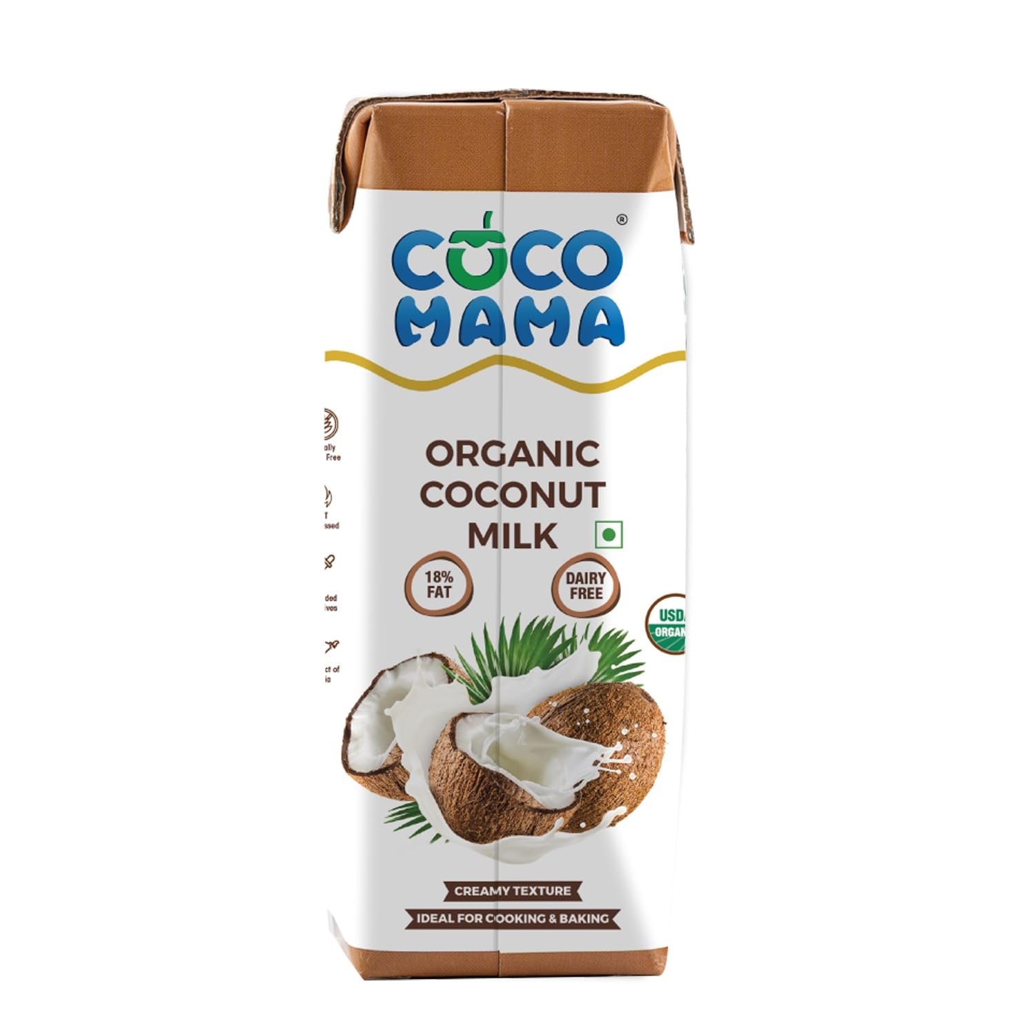 Coco Mama Organic Coconut Milk Dairy-Free,250 Ml|Pack Of 4|Rich & Creamy Texture|Enriched With Nutrients|Contains 18% Fat|No Added Artificial Sweeteners|Lactose-Free|Used For Cooking & Baking Purposes - Image 2
