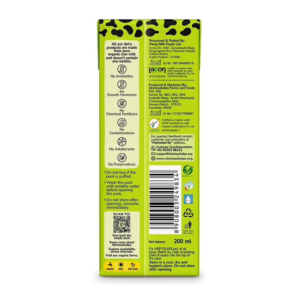 Akshayakalpa Organic Buttermilk Plain - Pack of 16 (200ml) - Image 3