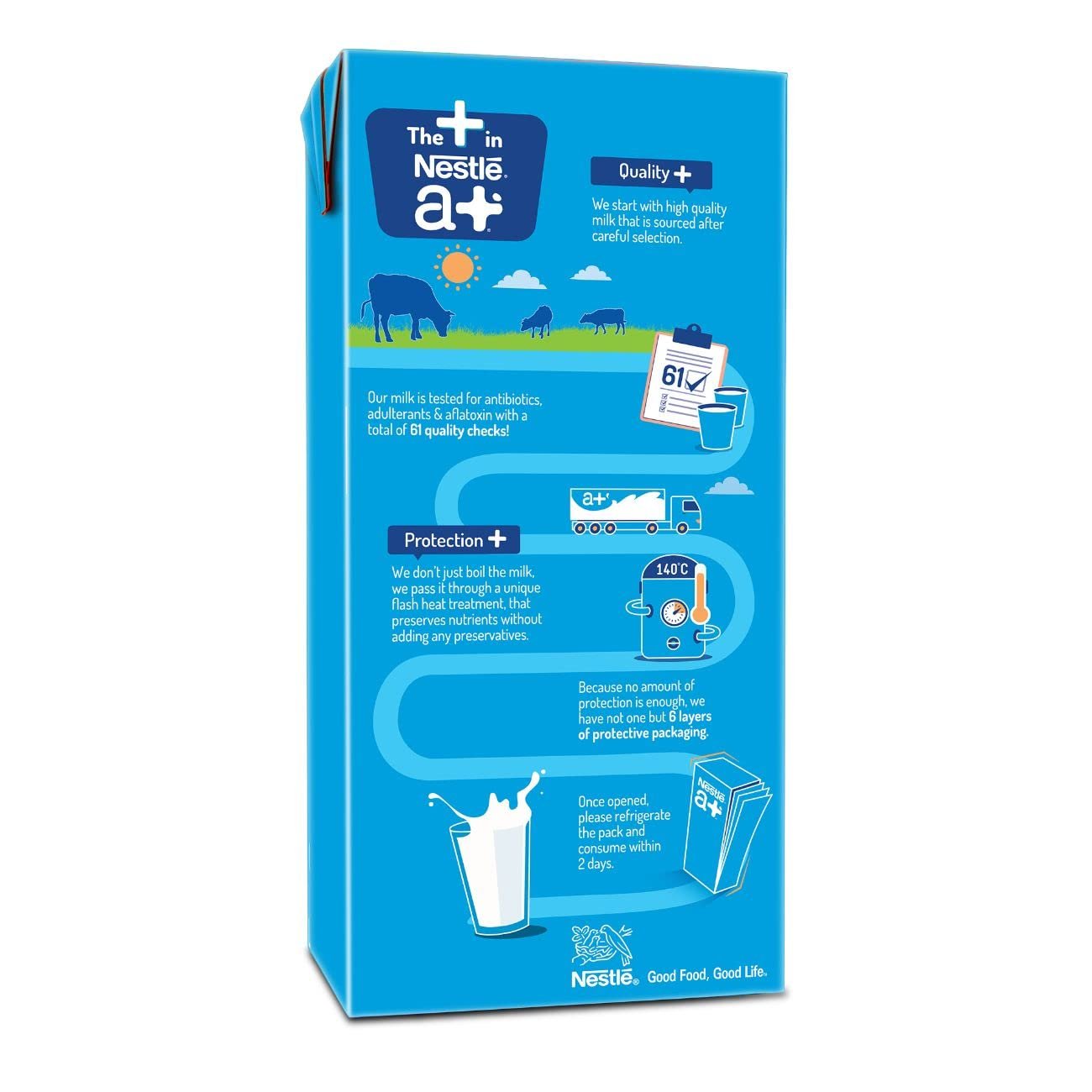 Nestlé a+ Toned Milk, Tetra Pack, 1Ltr. - Image 2