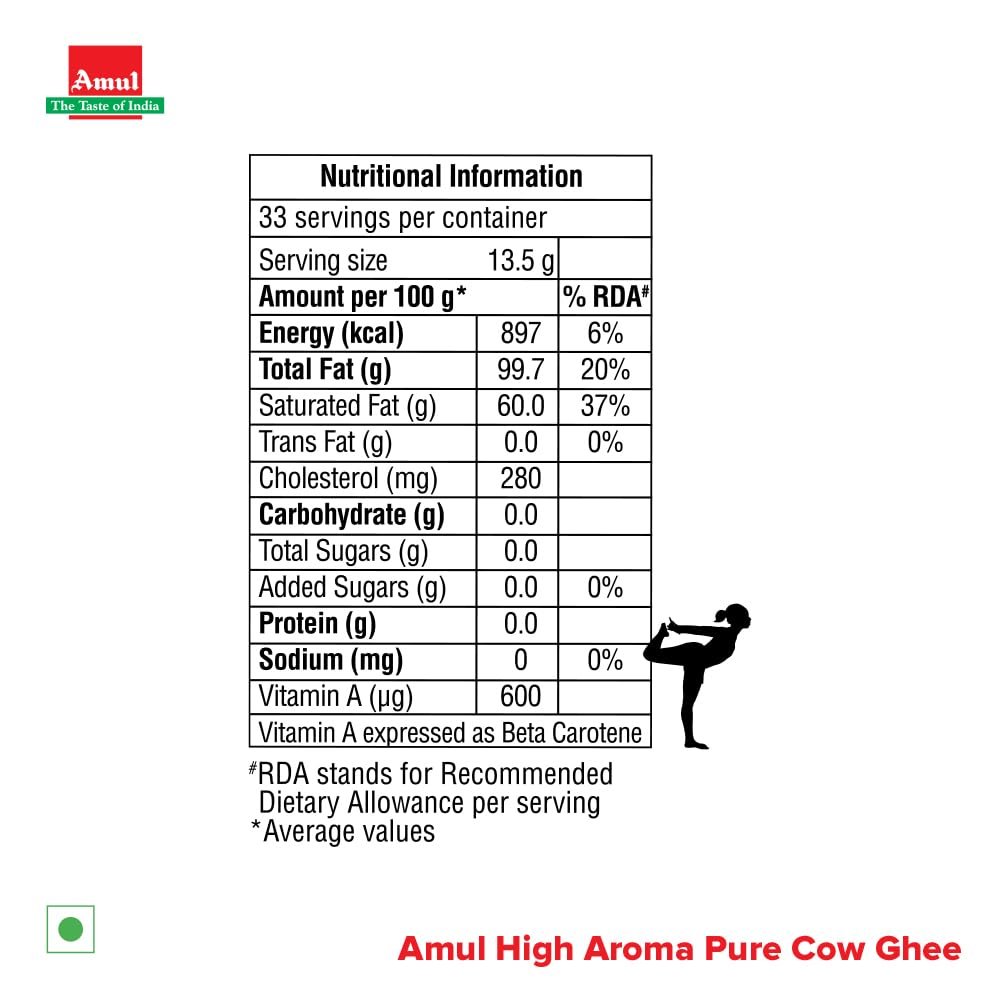 Amul High Aroma Cow Ghee, 500 ml Jar - Image 5