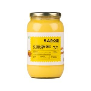 BAROSI A2 Desi Cow Ghee 1L | Lab Tested | Grass-Fed | Bilona | Glass Jar