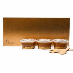 Chocovic Pudding Box | 3 Cups | 3 Layer Pudding | Caramel Flavour Pudding Cups | Premium Vegetarian Sweet Treat