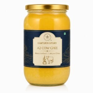 Earthen Story A2 Ghee from Desi Cow 1L | Lab Tested for 250+ Pesticides | Traditional Bilona Method from Curd | Pure Vedic A2 Cow Ghee in Glass Jar
