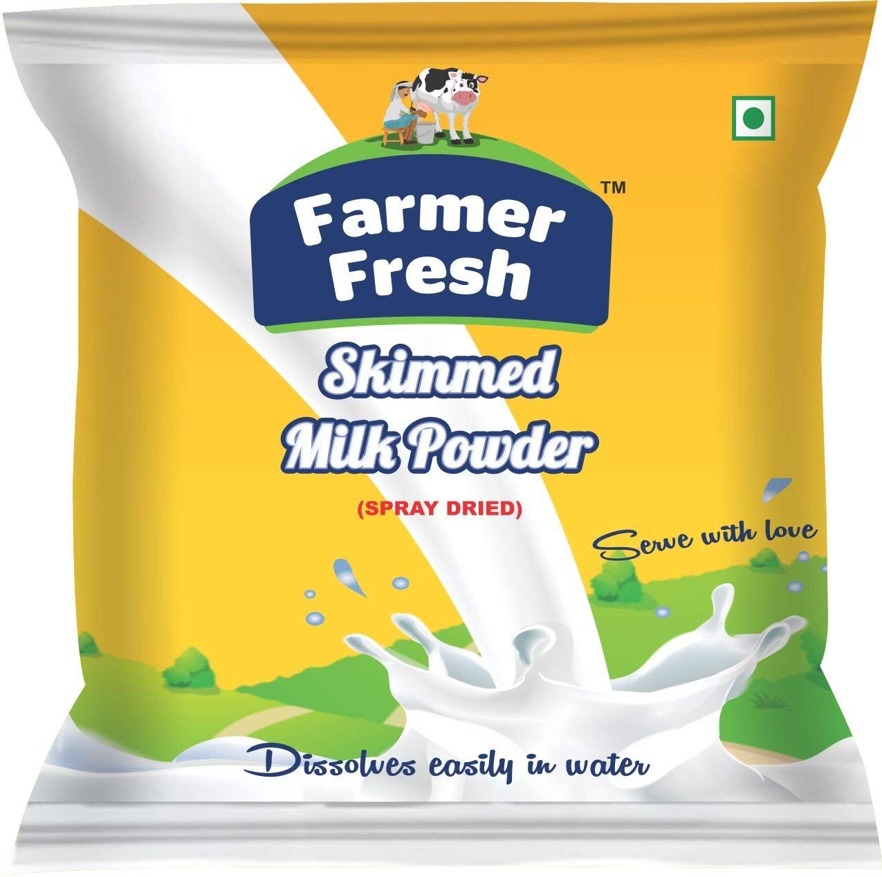 "Farmer Fresh Pure Skimmed Milk Powder (500g) | 100% Natural Low Fat, High Protein Milk Powder with No Preservatives & No Added Sugar | Dairy Powder for Baking, Tea, Coffee & Homemade Dahi/Curd"