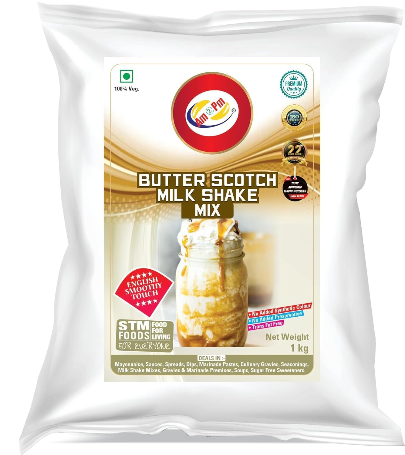 Am 2 Pm - Milk Shake Mix 1 Kg | Flavoured Lassi Mix 500g Powder, Silky Smoothy Instant Premix - Refreshing Drink For Summer (Pack of 2) (ButterScotch Milkshake + Mango Lassi Mix) - Image 2