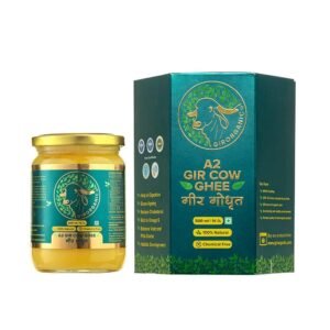 GirOrganic A2 Ghee 500ml - Pure Glass Bottle Ghee | 100% Gir Cow Ghee | Vedic Bilona Method | Grassfed, Cultured, Premium & Traditional Ghee | Immunity Booster | Gopal Ratna Award Winner 2023
