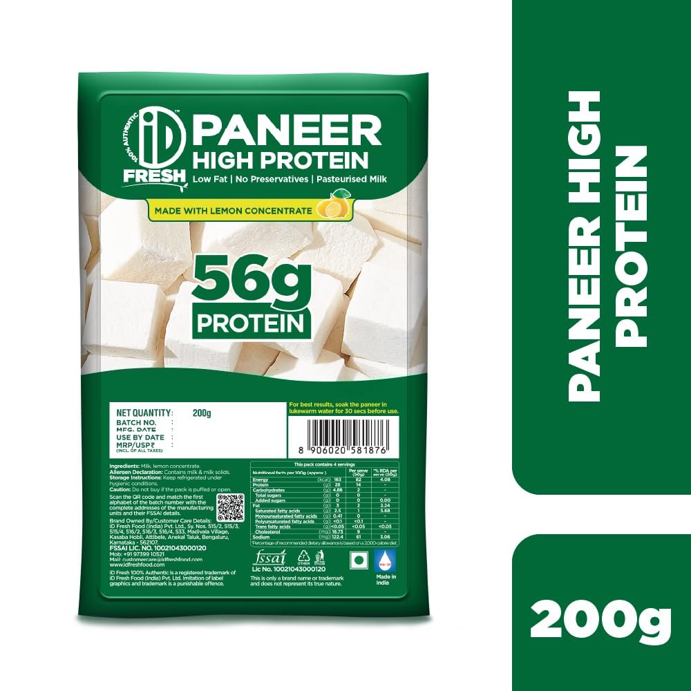 iD Fresh High Protein Paneer (56g Protein),200 g - Image 2