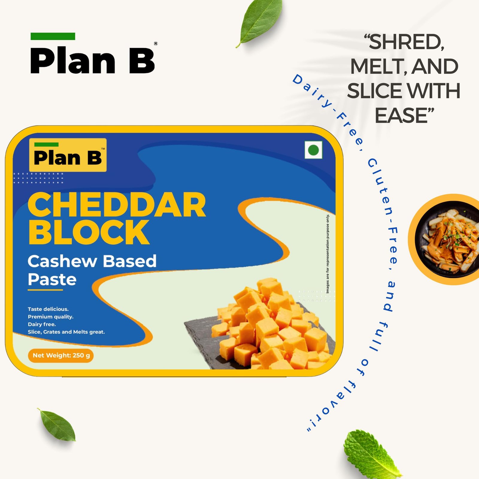 Plan B Plant Based Gourmet Cheese Block Trio | 750g - Image 3