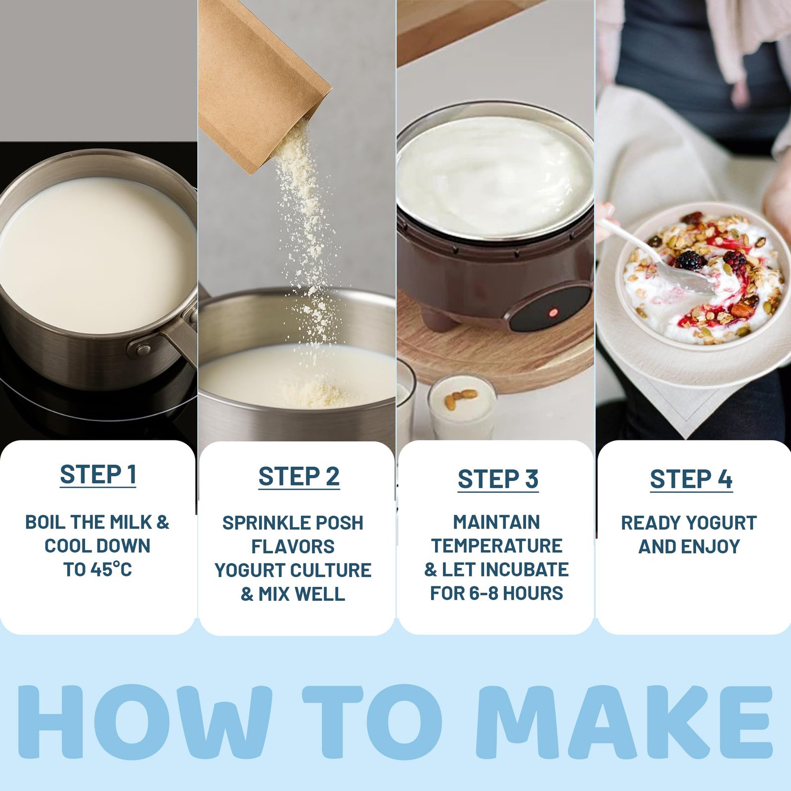 Alla's Posh Flavors Greek Yogurt Culture | Thick, Creamy, Nutrient Rich | 100% Veg | Make Protein Rich Greek Yogurt at Home Easily (Greek Yogurt)| Amazing Consistency from the FIRST BATCH ITSELF | Make BATCH-AFTER-BATCH | Lab Tested Cultures - Image 6