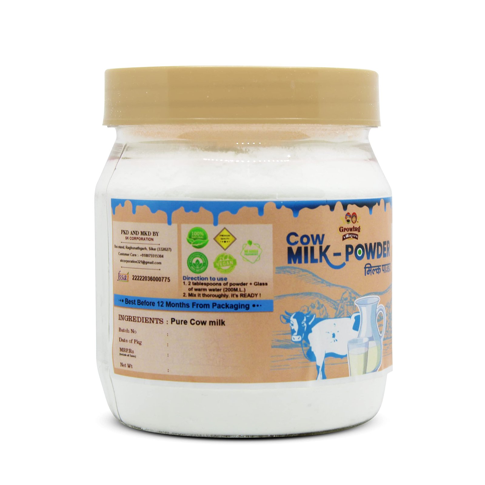 Growing Villagers A2 Desi Cow Milk Powder | Whole Milk Cream Organic Grass Fed A2 Cow Milk Powder | Multipurpose Use | No Additives No Preservatives | 150 Grams - Image 5