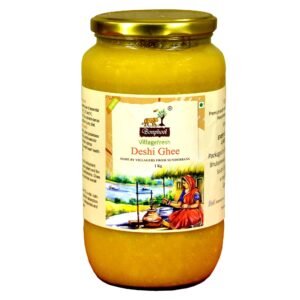 Bonphool A2 Desi Cow Ghee 1Litre | Pure & Healthy | Bilona Method A2 Indicus Cow Ghee | Grass-Fed & Curd-Churned | Lab-Tested | Glass Jar