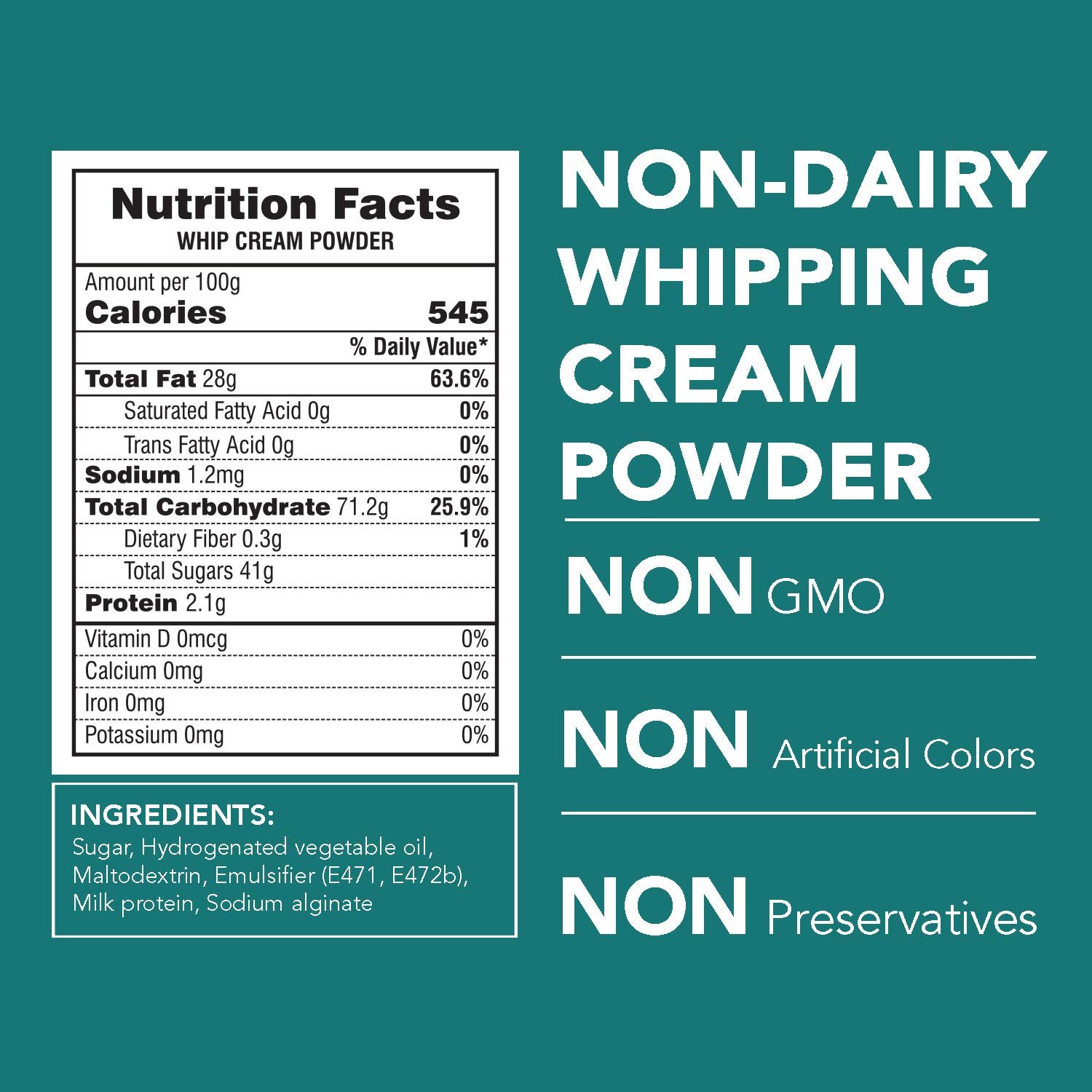 JOSEF MARC Non-Dairy Whipping Cream Powder, 1.5 LBS - Instant & Easy to Use, All-Natural Ingredients & Gelatin Free | Formulated in Switzerland. - Image 4