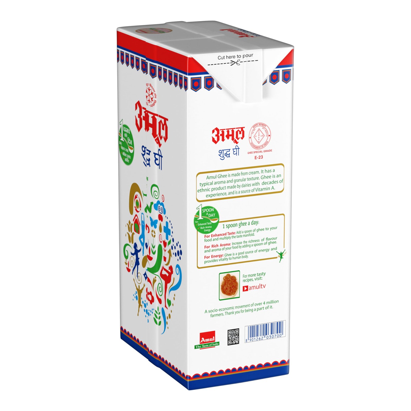 Amul Pure Ghee, 1 Liter Carton - Image 3