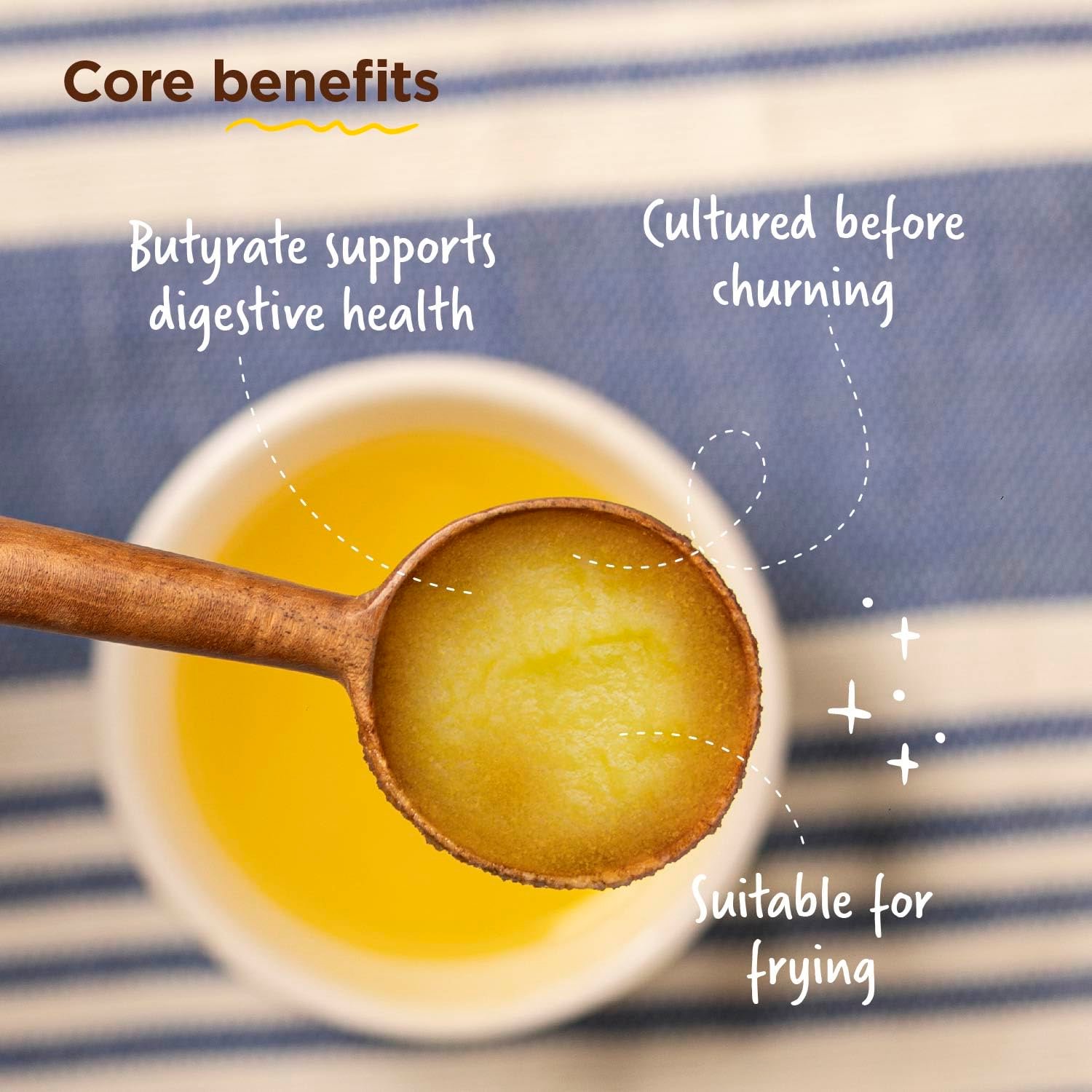 Two Brothers Pure Desi Gir Cow Cultured Ghee 500 ml | Free-grazed Desi Gir Cows | Bilona Method | Farm-Made with Probiotics for Gut Health | India's only Certified Glyphosate-Free ghee - Image 8