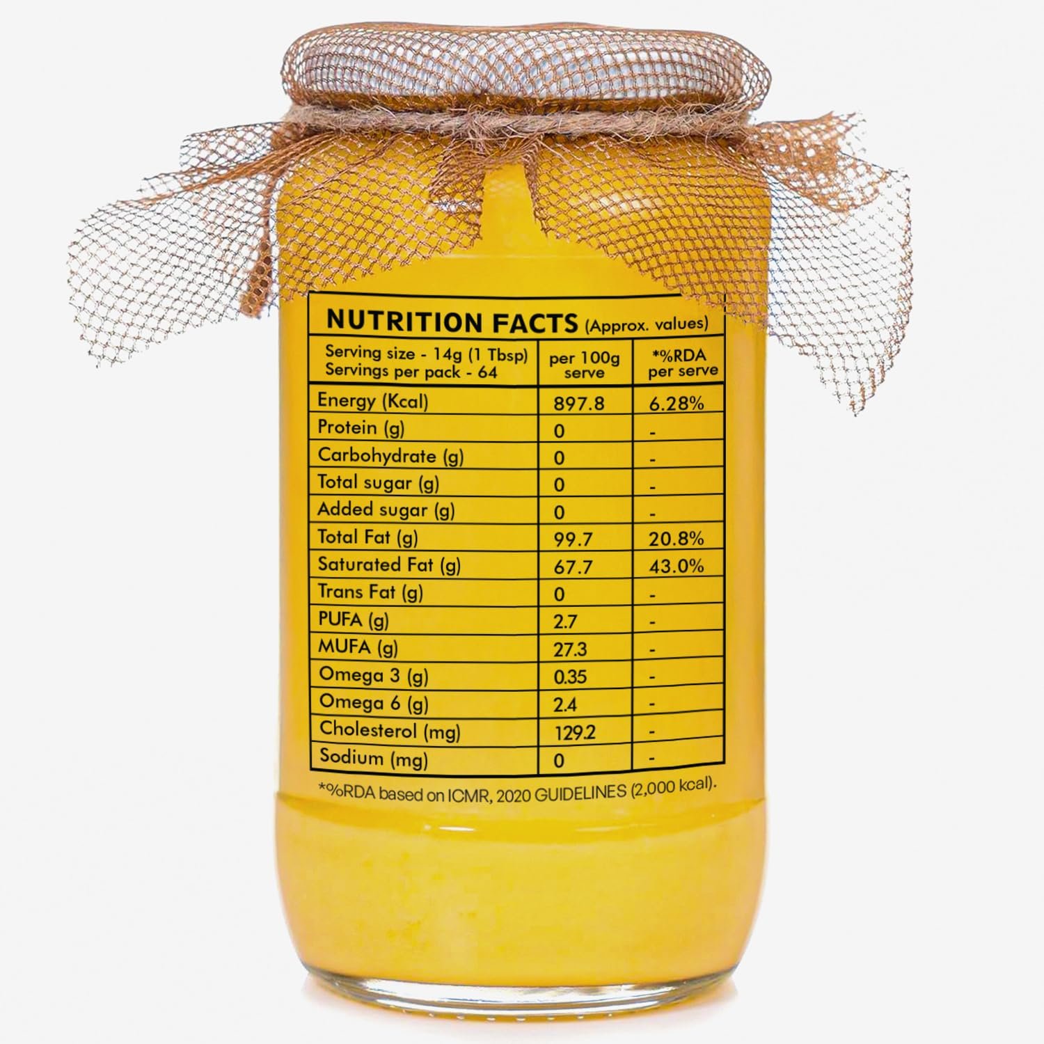 ROSIER A2 Gir Cow Ghee (1 litre) | Traditional Bilona Method A2 Gir Cow Ghee | Grassfed, Pure and Healthy Desi Cow Ghee (Glass Bottle - 1000 ML) - Image 8