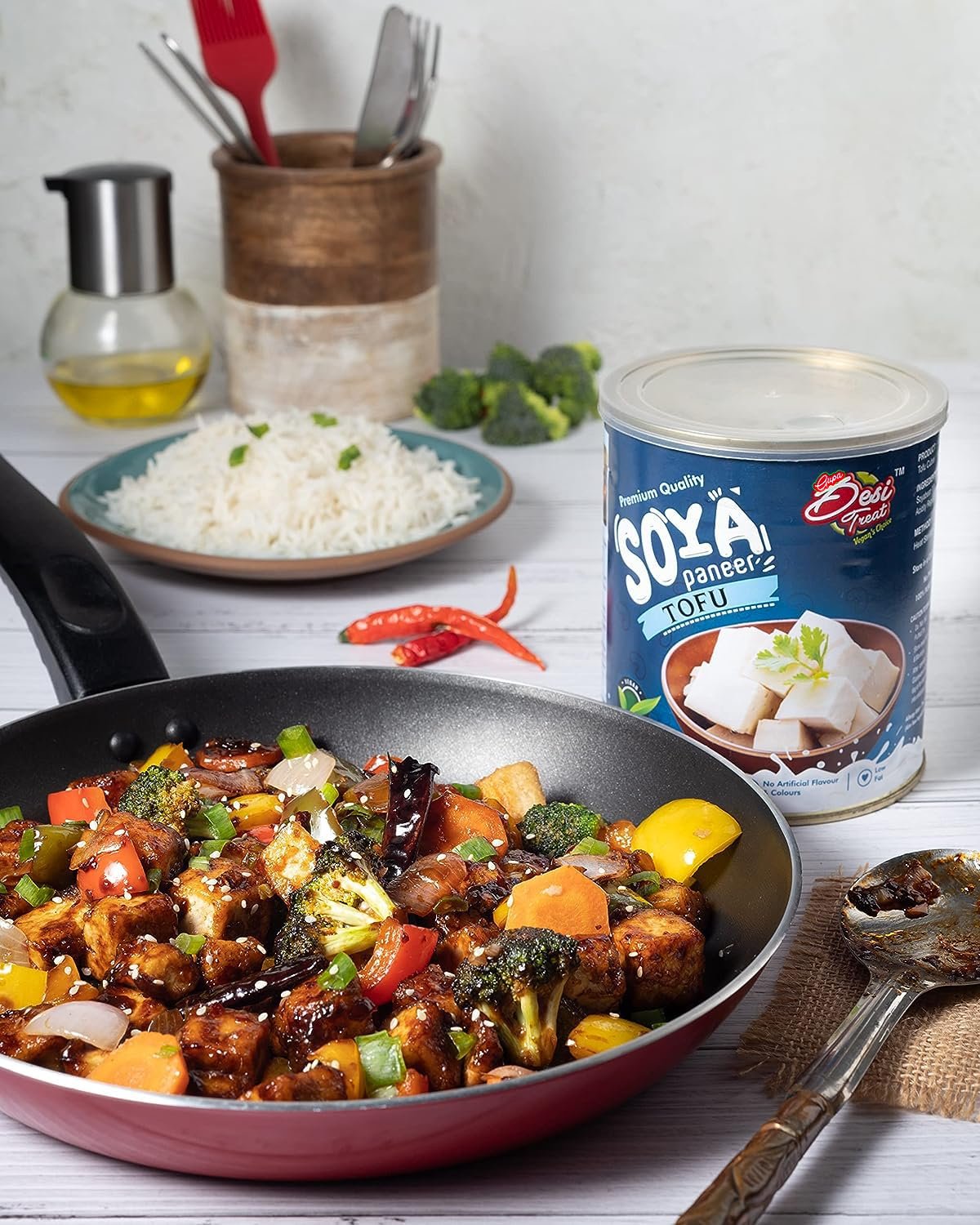 Desi Treat SOYA Paneer (Tofu) – Natural, Soft & Creamy Plant-Based Protein, No Preservatives, Healthy Vegetarian Alternative to Paneer – 800g Pack - Image 5