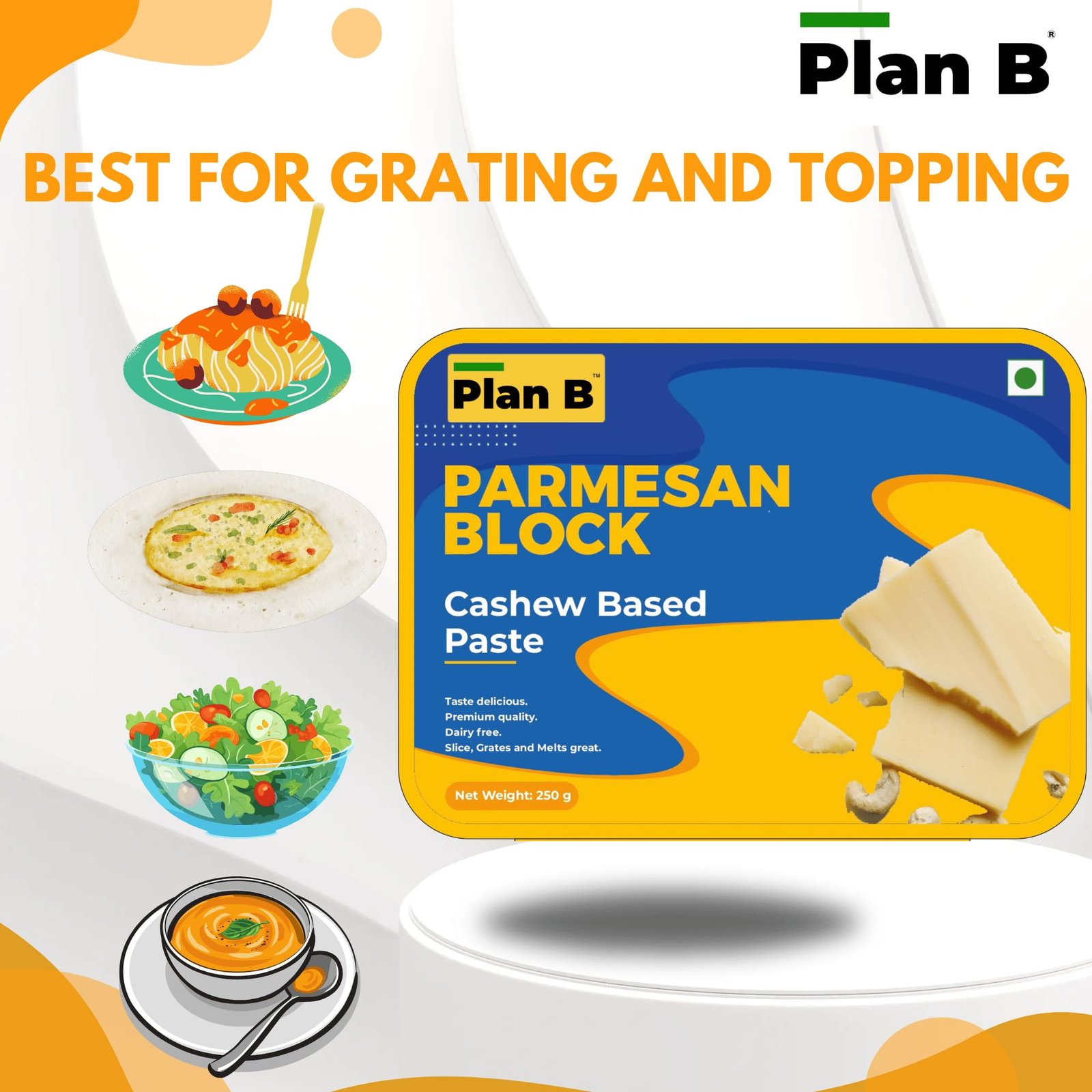 Plan B Plant Based Gourmet Cheese Block Trio | 750g - Image 4