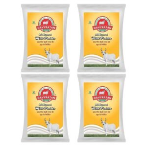 GAVYRATAN Pure & Premium Skimmed Milk Powder with Extra Protein 500Gm | Perfect for Making Tea & Coffee (Pack of 4)