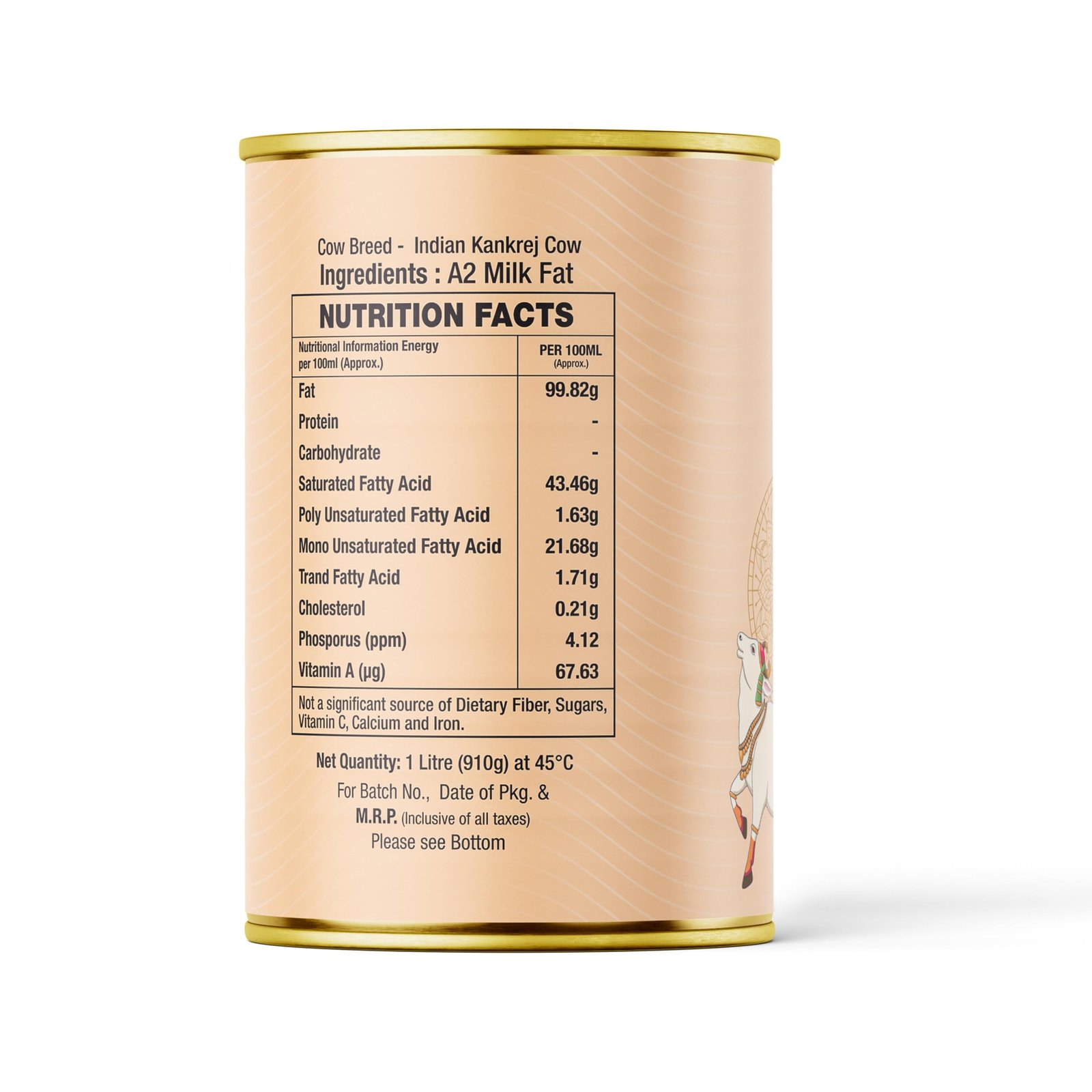 Gavyamart Indian A2 Cow Ghee 100% Pure Non GMO - Made of kankrej Organic Cow Ghee (1L) - Image 5