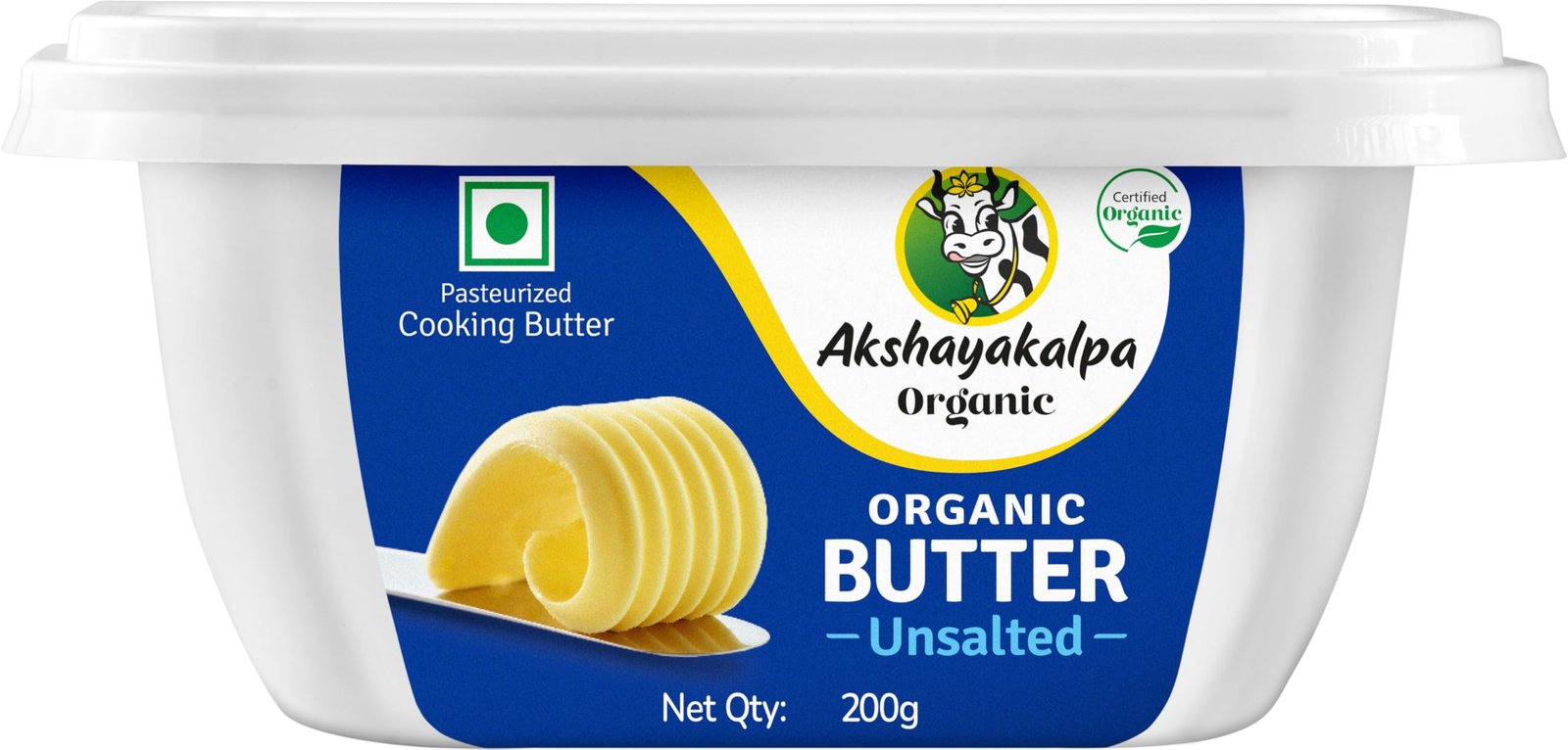 Akshayakalpa-Organic Cooking Butter Un-Salted 200 Gm-Tub