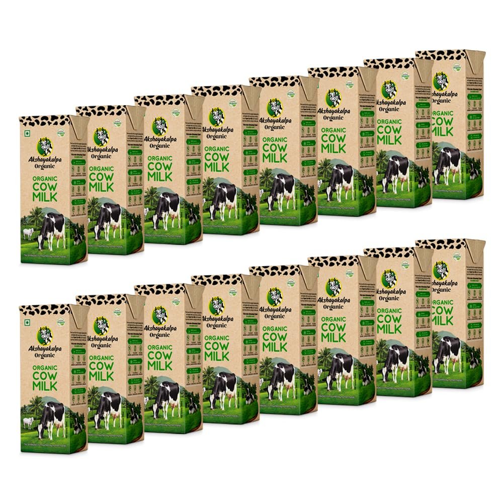 Akshayakalpa Organic Cow Milk (UHT) Pack of 16 (200ml)
