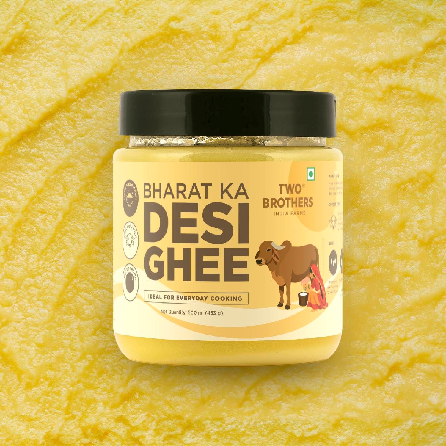 Two Brothers Bharat ka Desi Ghee 500 ml | Danedaar Ghee made from Desi Gir Cow milk cream | Grass-fed Desi Gir Cows | Premium Desi Ghee | Handcrafted in Small Batches - Image 8