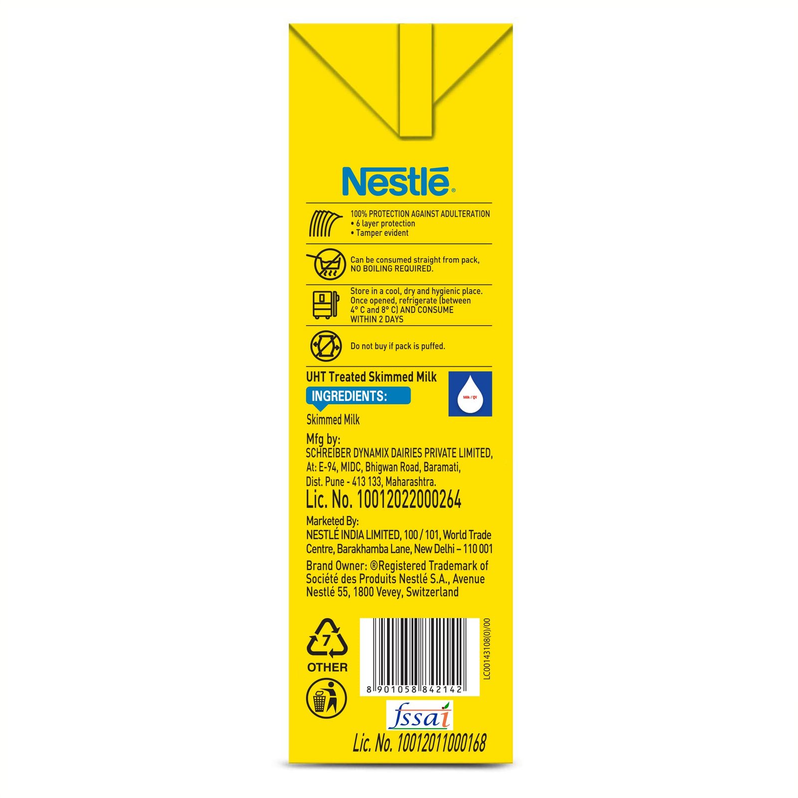 Nestlé a+ Slim Skimmed Milk, Tetra Pack, 1L - Image 3