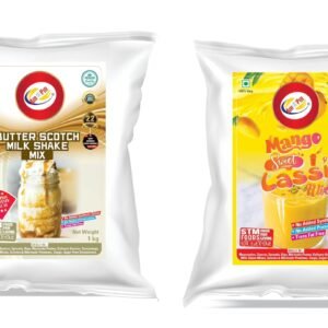 Am 2 Pm - Milk Shake Mix 1 Kg | Flavoured Lassi Mix 500g Powder, Silky Smoothy Instant Premix - Refreshing Drink For Summer (Pack of 2) (ButterScotch Milkshake + Mango Lassi Mix)