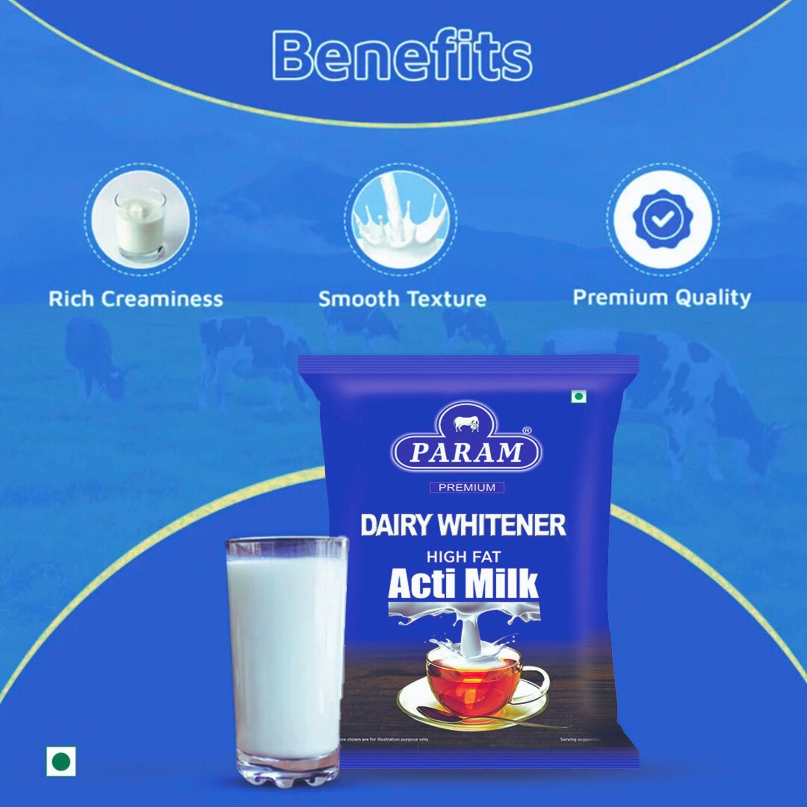 Param Dairy Whitener Milk Powder 1Kg | 100% Pure & Natural Delicious Milky flavor | Thick & Creamy Texture No Added Preservatives | Ideal for Tea, Coffee & Daily Use (Pack of 1) - Image 4