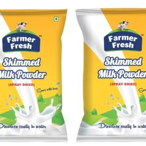 Farmer Fresh Pure Skimmed Milk Powder Pack of 2 | 100% Natural Low Fat, High Protein with No Preservatives & No Added Sugar each 1kg | Dairy Powder for Baking, Tea, Coffee & Homemade Dahi/Curd.
