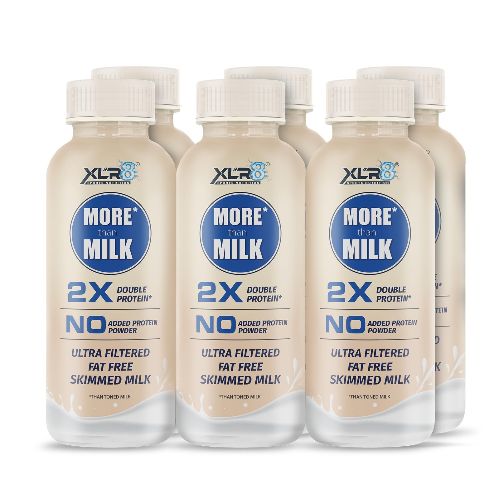 XLR8 More than Milk Ultra-Filtered High Protein Skimmed Cow’s Milk 250 ml, 2X Protein, Fat Free, No Preservatives (Pack of 6)