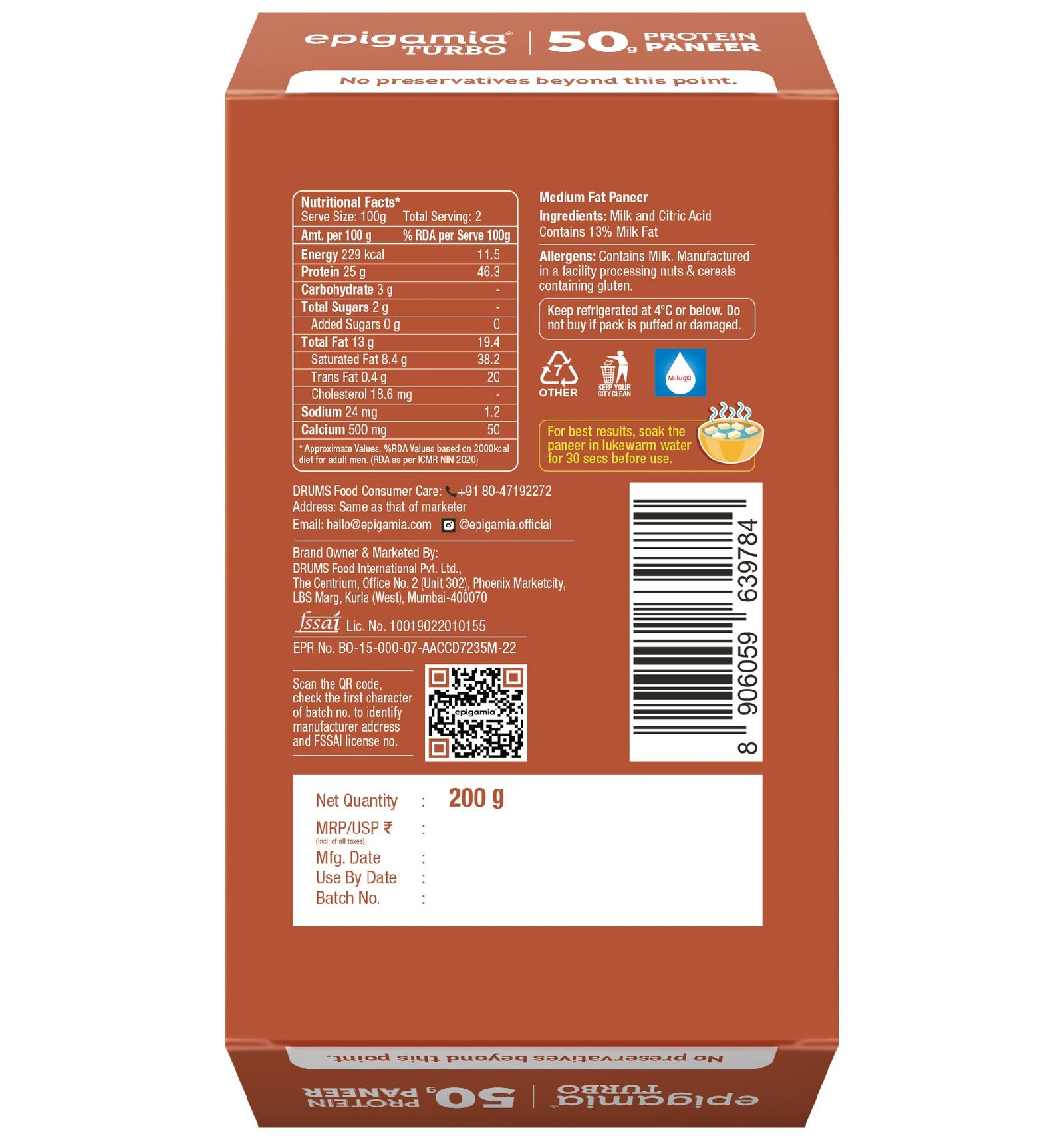 Epigamia High Protein Paneer - High Protein, 200 gms - Image 7