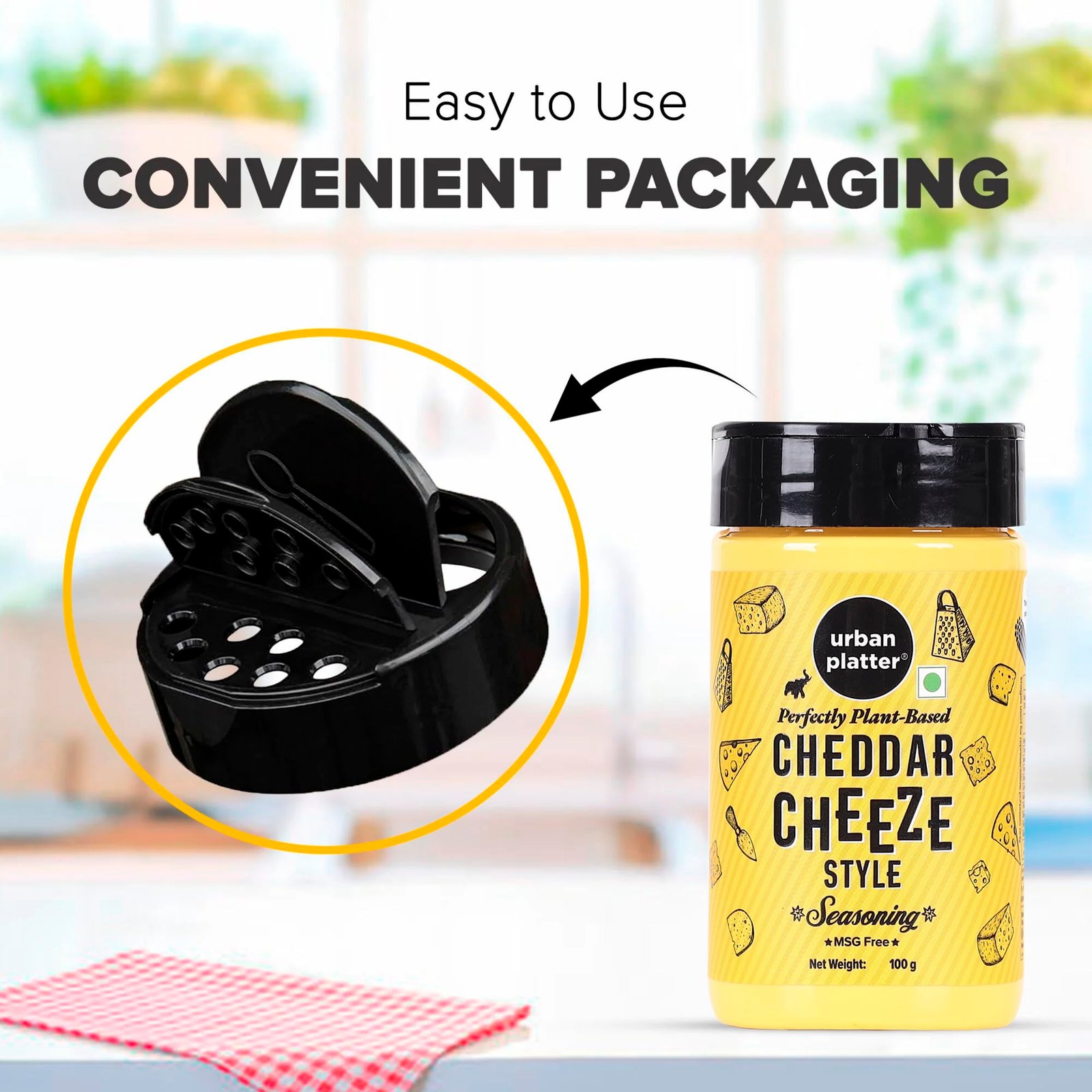 Urban Platter Cheddar Cheese Style Seasoning, 100g (Perfectly Plant-based | Ideal for Pop Corn, Fries, Pasta, and more) - Image 7