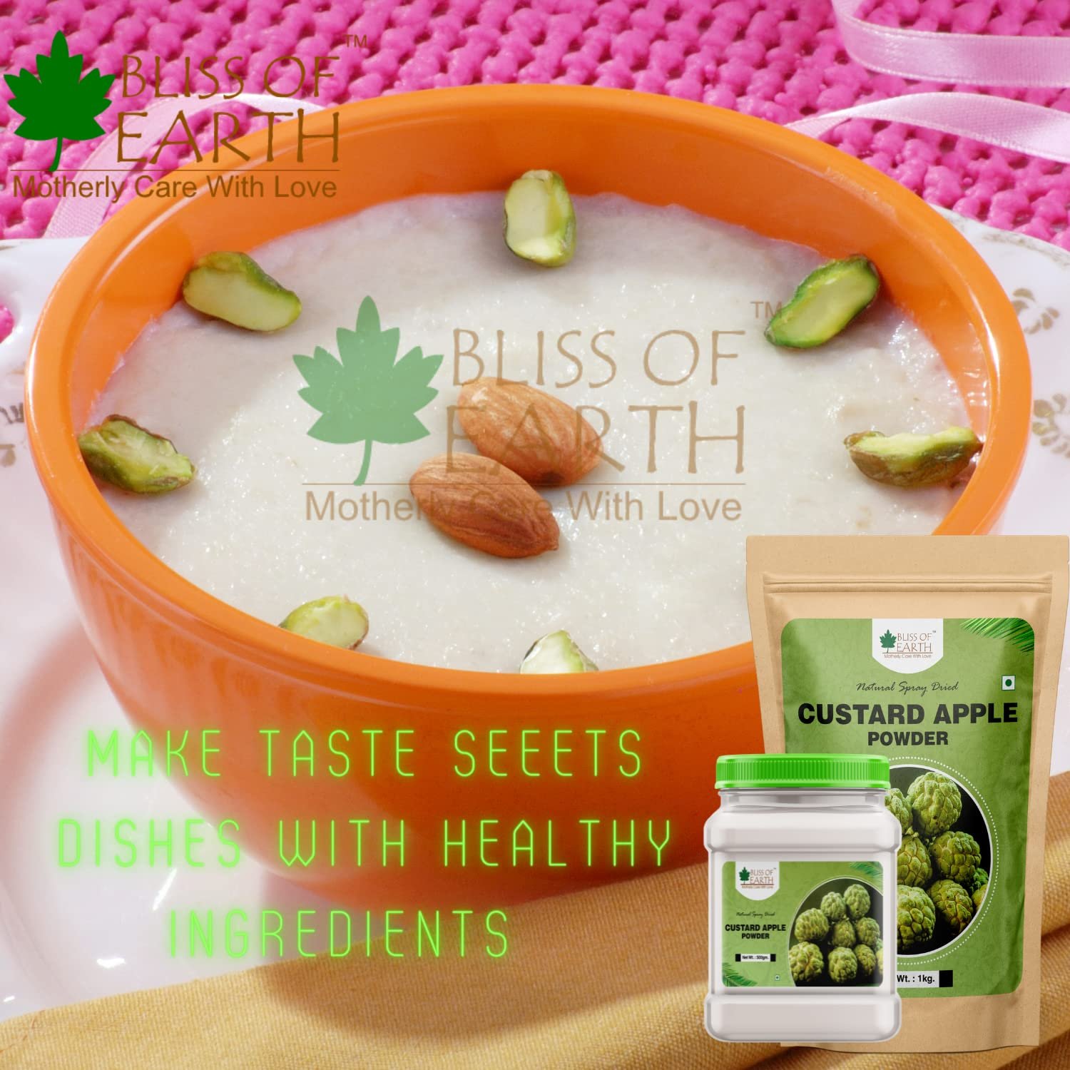 Bliss of Earth 500gm Mango Powder + 500gm Custard Apple Powder Natural Spray Dried Taste and Healthy Combo - Image 7