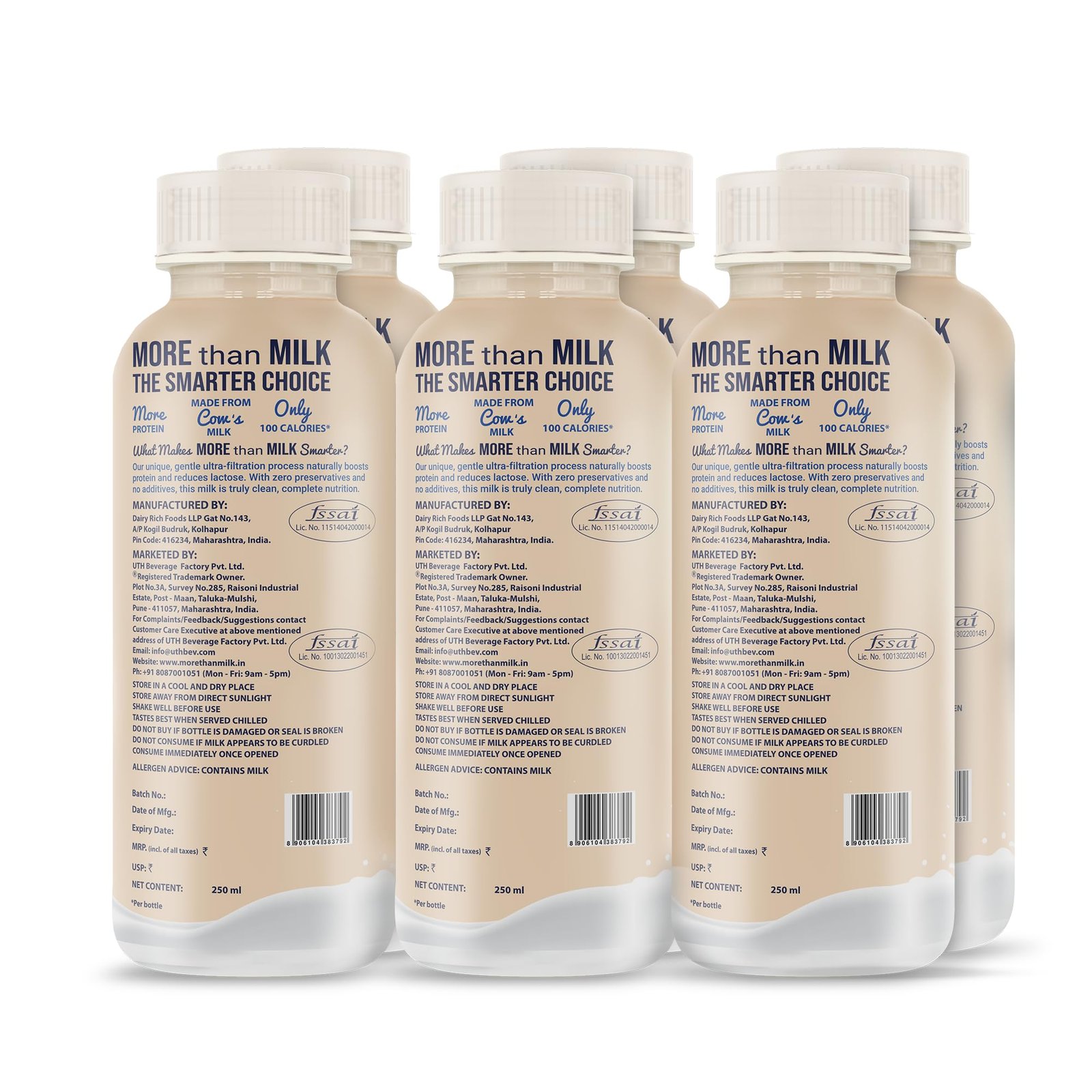 XLR8 More than Milk Ultra-Filtered High Protein Skimmed Cow’s Milk 250 ml, 2X Protein, Fat Free, No Preservatives (Pack of 6) - Image 4