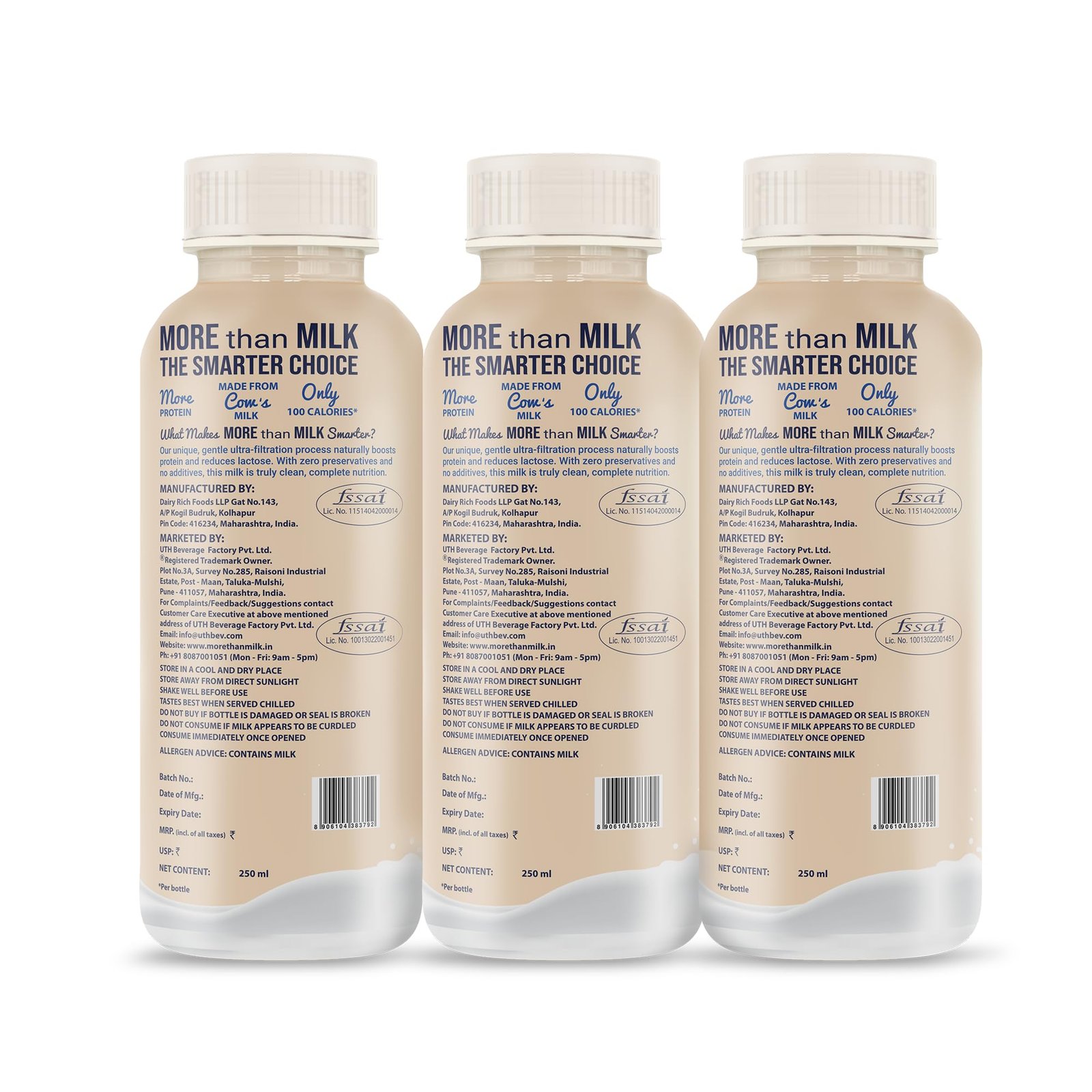 XLR8 More than Milk Ultra-Filtered High Protein Skimmed Cow’s Milk 250 ml, 2X Protein, Fat Free, No Preservatives (Pack of 3) - Image 4