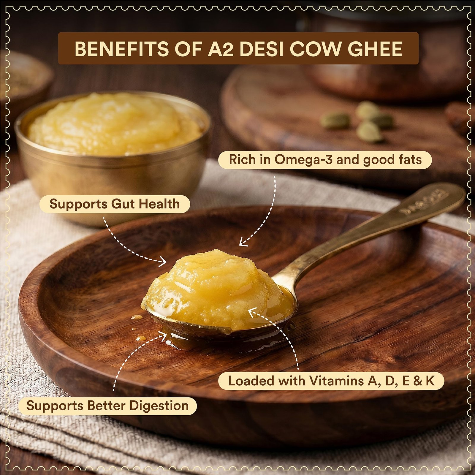 BAROSI A2 Desi Cow Ghee 1L | Lab Tested | Grass-Fed | Bilona | Glass Jar - Image 6