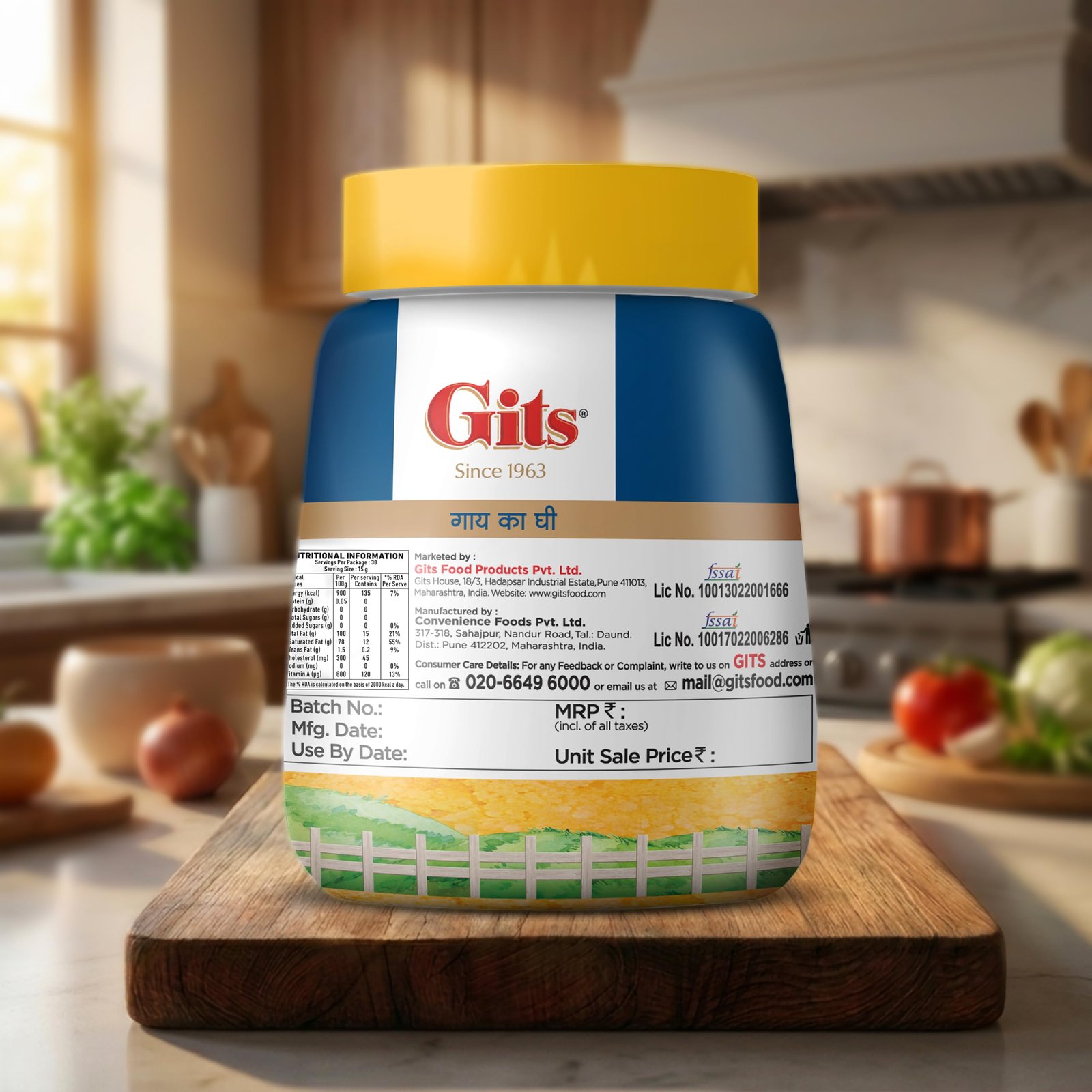 Gits Cow Ghee 500ml Jar, Pure Desi Ghee, No Preservatives - Image 3