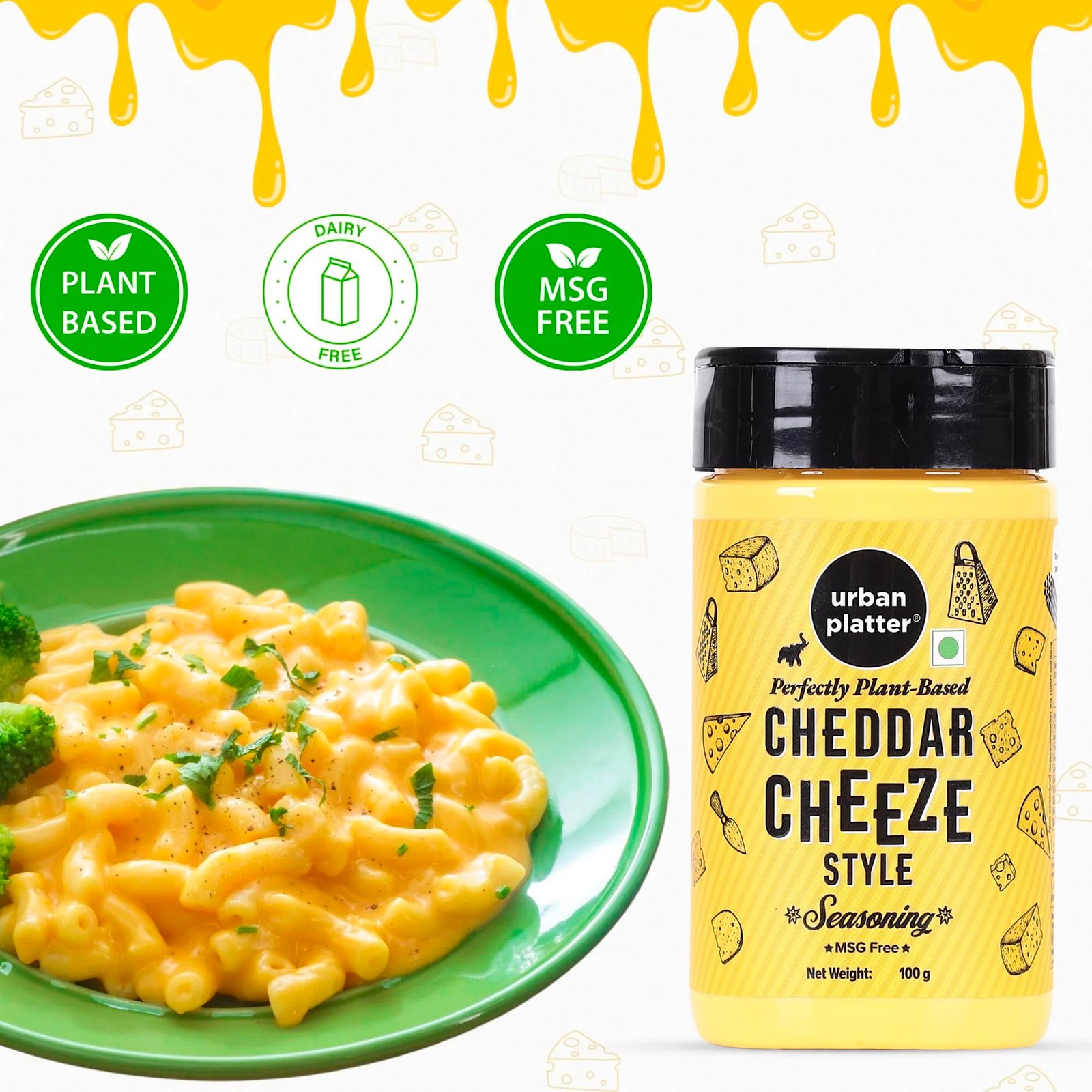 Urban Platter Cheddar Cheese Style Seasoning, 100g (Perfectly Plant-based | Ideal for Pop Corn, Fries, Pasta, and more) - Image 5