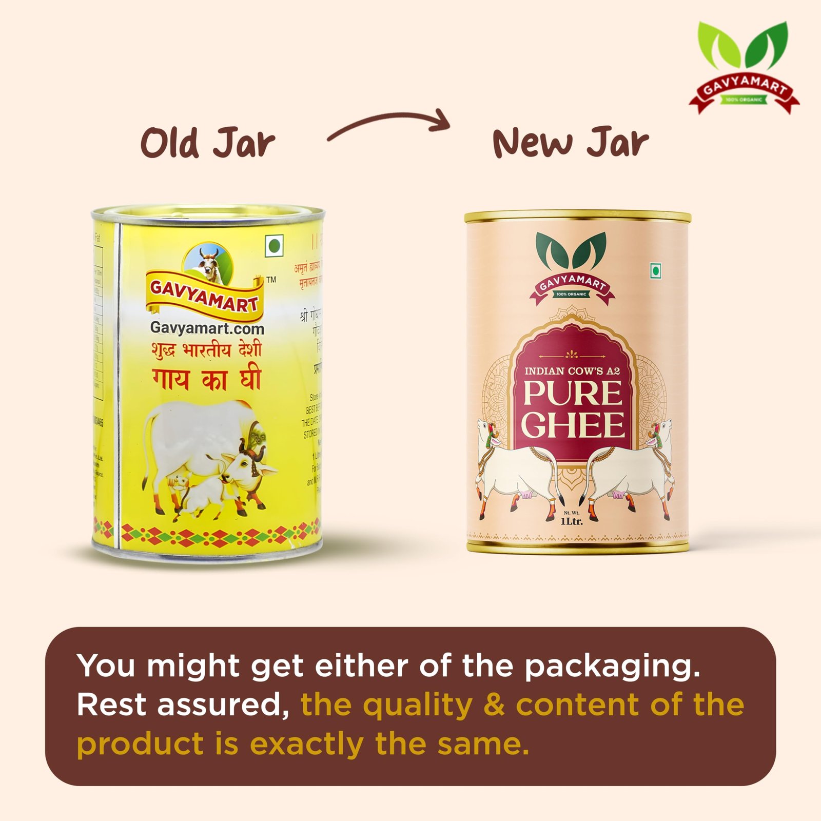 Gavyamart Indian A2 Cow Ghee 100% Pure Non GMO - Made of kankrej Organic Cow Ghee (1L) - Image 2